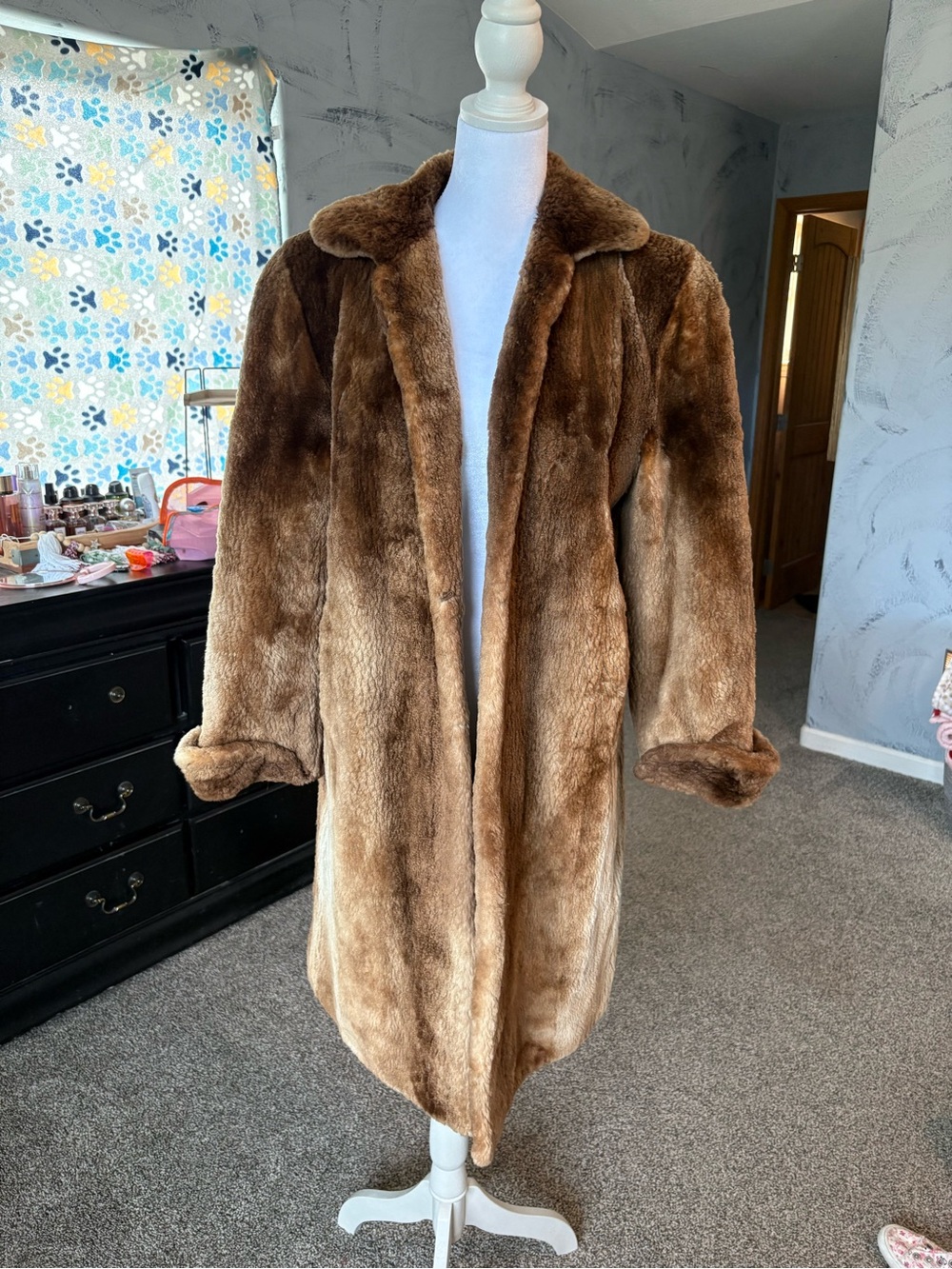 Vintage Meier and Frank Mouton Fur Long Trench Coat - Women's Jacket & Coat